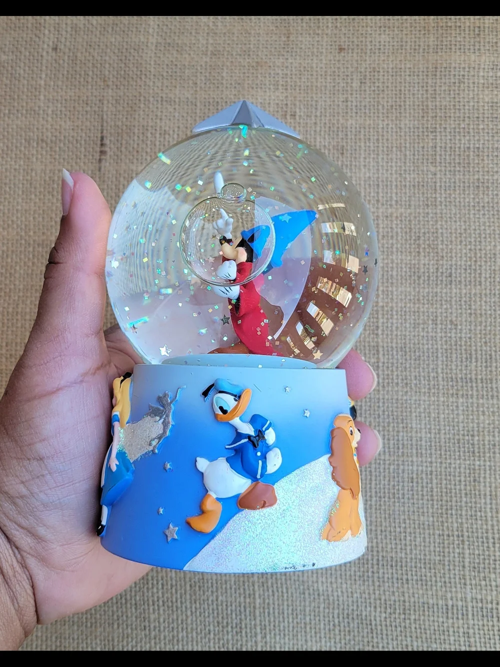 Set of 2 Disney's Snow Globes: Mickey Sorcerer’s Apprentice & Winnie in Honeypot